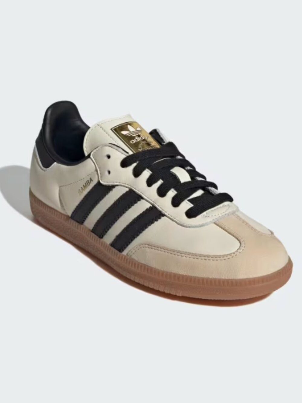 Adidas Samba OG Shoes in Cream White / Core Black / Sand Strata Women's Sz 10.5